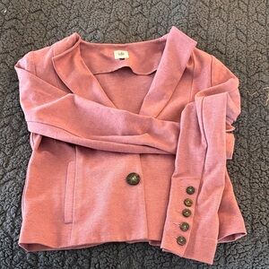 CAbi Women's Pink Blazer with Button Accents